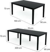 Dmora Susa bővíthető kerti asztal, antracit, 150x90 cm - Anthracite 3