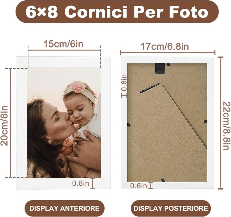 DMSELL Fehér Képkeret Szett 15 x 20 cm - 4 db Asztali és Fali Fotókeret Dekorációhoz, Állvánnyal, Lakásdekorációs Kiegészítő