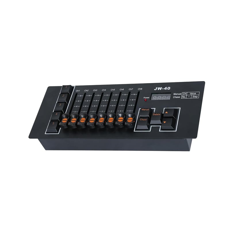 40-kanálový DMX512 DJ kontrolér so vstavanou batériou