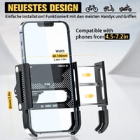 Hliníkový držiak na telefón na bicykel DN DENNOV P30, otočný o 360°, pre smartfóny s uhlopriečkou 4,5 – 7 palcov 2