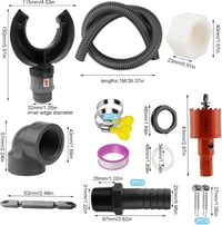 DNGH Esővízgyűjtő Leeresztőcsatorna Adapter 70-110 mm Esőcsatorna Csatlakozó 2