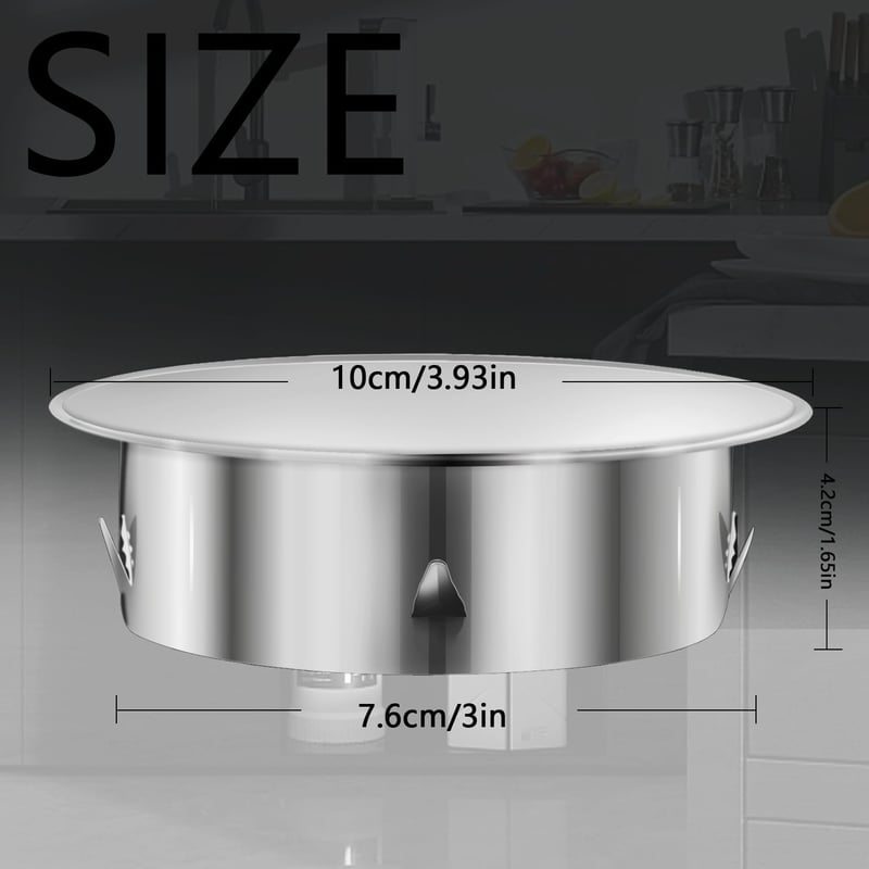 DNGH Rozsdamentes kéménycső takarófedél 150 mm, 145 mm alsó átmérő, kb. 45 mm mélység, fali átvezetéshez
