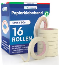 DNK TRADE 19mm x 50m Festő Papír Maszkoló Szalag 16 Tekercs Festéshez 1