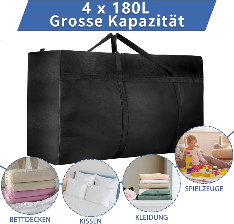 Dntorx 4 db 180L Extra Nagy Tárolótáska, 600D Oxford Vízálló Szállítótáska