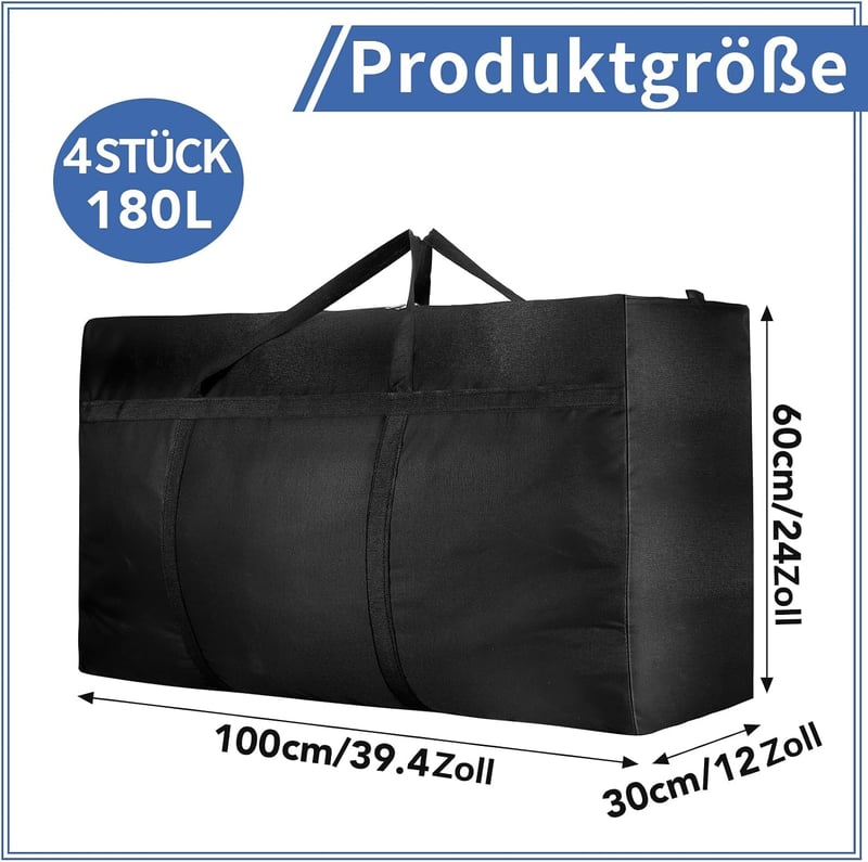 Dntorx 4 db 180L Extra Nagy Tárolótáska, 600D Oxford Vízálló Szállítótáska