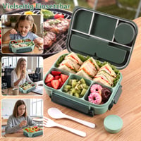 Cutie pentru prânz Dntorx pentru copii cu compartimente, Bento Box 1300 ml, Verde 8