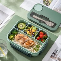 Cutie pentru prânz Dntorx pentru copii cu compartimente, Bento Box 1300 ml, Verde 3