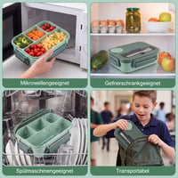 Cutie pentru prânz Dntorx pentru copii cu compartimente, Bento Box 1300 ml, Verde 9