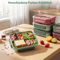 Cutie pentru prânz Dntorx pentru copii cu compartimente, Bento Box 1300 ml, Verde 7