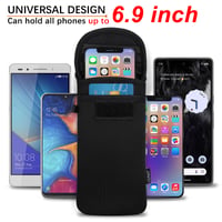 DOB SECHS univerzálne neoprénové puzdro na telefón pre smartfóny s uhlopriečkou 6,7 – 6,9 palca, vnútorné rozmery 16,5 x 8,5 cm, čierne 5