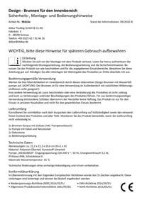 Stolová fontána dobar Design 96410e – Trojúrovňová interiérová fontána s efektom kameňa – 22,2 x 22,2 x 20,6 cm – Čierna – Dekoratívna vodná dekorácia do obývačky alebo kancelárie 8