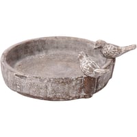 Okrugla betonska pojilica za ptice s dvije ukrasne ptice za divlje ptice, Ø 24,5 cm, kameno siva, za vrt/terasu/balkon 1
