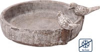Okrugla betonska pojilica za ptice s dvije ukrasne ptice za divlje ptice, Ø 24,5 cm, kameno siva, za vrt/terasu/balkon 2