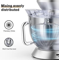 DOBBOR 9,5L Robotgép 1500W - 7 Sebességes Konyhai Mixer Dagasztó Funkcióval, Habverővel és Fröccsenésgátlóval, Csendes Bolygómozgású Keverőr 5