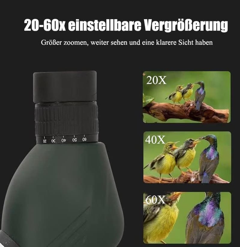 DOCANIO 20-60x60 Zoom Monokular Távcső BAK4 HD Optika Koncert Sporthoz