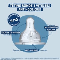 Dodie Initiation+ okrugla duda za bočicu protiv grčeva, protok 2, za bebe od 0-6 mjeseci 2