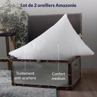 DODO 2 ks vankúšov proti roztočom, 50x70 cm, stredne tvrdé, syntetická výplň Amazon, prateľné v práčke pri 40 °C, odolné a ekologické 2