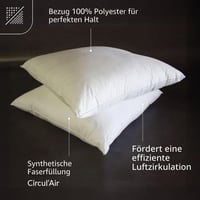 DODO 2 ks antialergický vankúš 60x60 cm, stredne tvrdý, 100% polyester, možno prať v práčke pri 40 °C, biely 4