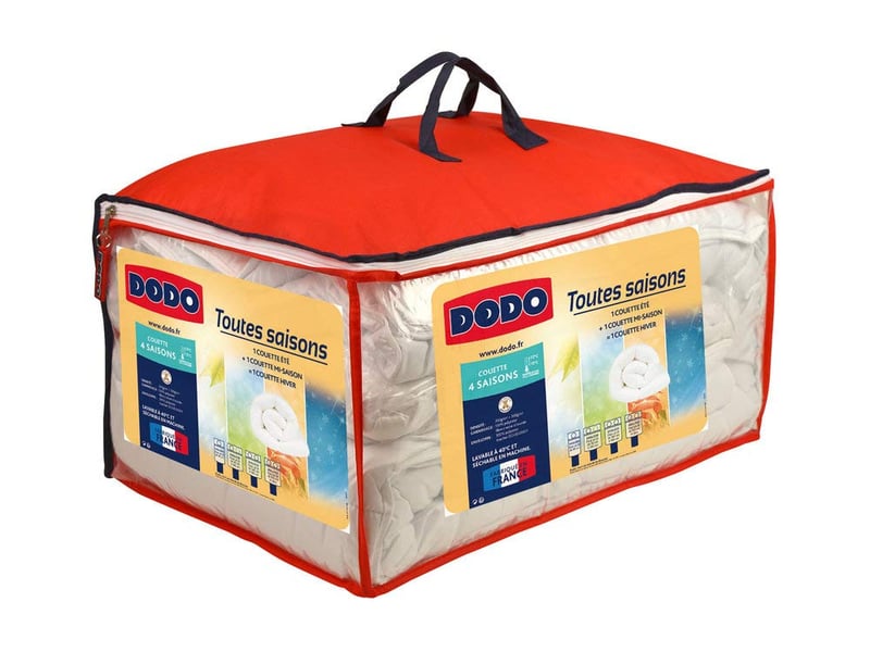 Celoročný paplón DODO 200x200 cm biely, polyesterová výplň, prateľný na 40 °C, pre 1-2 osoby, mäkká prikrývka z mikrovlákna