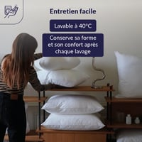 DODO Arizona Ultra mäkký vankúš 2 ks – 60x60 cm, možnosť prať v práčke na 40 °C, priedušná polyesterová výplň, vyrobené vo Francúzsku 5