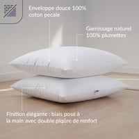 DODO Meribel természetes párna 2 db, 60x60 cm, kemény tartás, 100% tollpehely, mosógépben mosható 40°C-on, fehér 5