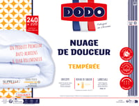 DODO Bavlnená posteľná bielizeň z perkálu 220x240 cm – pre 2 osoby, biela, antialergénna, 100 % bavlnený perkál, polyesterová výplň Suprelle Senso Protect 7