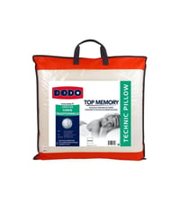 Vankúš z pamäťovej peny DODO Topmemory 60x60 cm, biely, prateľný v práčke, výplň z viskóznej peny na podporu krčnej chrbtice, snímateľný poťah 1