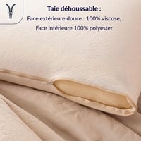 Ergonomický vankúš z pamäťovej peny DODO Vegetal 60x60 cm biely, s podporou krčnej chrbtice, so snímateľným a prateľným poťahom 6