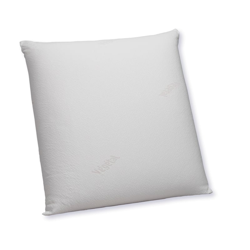Ergonomický vankúš z pamäťovej peny DODO Vegetal 60x60 cm biely, s podporou krčnej chrbtice, so snímateľným a prateľným poťahom