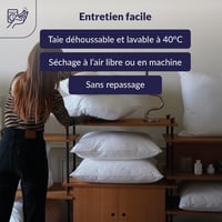 Ergonomický vankúš z pamäťovej peny DODO Vegetal 60x60 cm biely, s podporou krčnej chrbtice, so snímateľným a prateľným poťahom 7