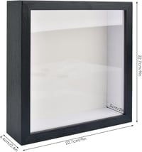 DODUOS 22,5 x 22,5 cm Fekete 3D Képkeret Tölthető Mélyített Kivitel - Akril Üveges Dekorációs Keret Virágcsokor, Emléktárgyak Kiállításához 3