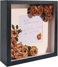 DODUOS 22,5 x 22,5 cm Fekete 3D Képkeret Tölthető Mélyített Kivitel - Akril Üveges Dekorációs Keret Virágcsokor, Emléktárgyak Kiállításához 6