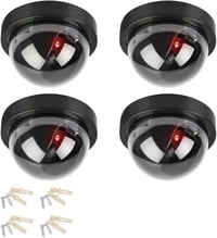 DODUOS Biztonsági Álkamera Szett - 4 db Dome Kamera Villogó LED-del, Beltéri/Kültéri Használatra, Falra Szerelhető Megfigyelő Kamerarendszer 1