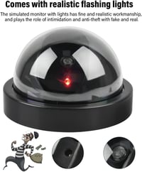 DODUOS Biztonsági Álkamera Szett - 4 db Dome Kamera Villogó LED-del, Beltéri/Kültéri Használatra, Falra Szerelhető Megfigyelő Kamerarendszer 3