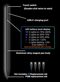 DOGAIN Stylus Pen érintőképernyős Android tablethez és okostelefonhoz, mágneses toll Samsung Huawei Lenovo kompatibilis 3