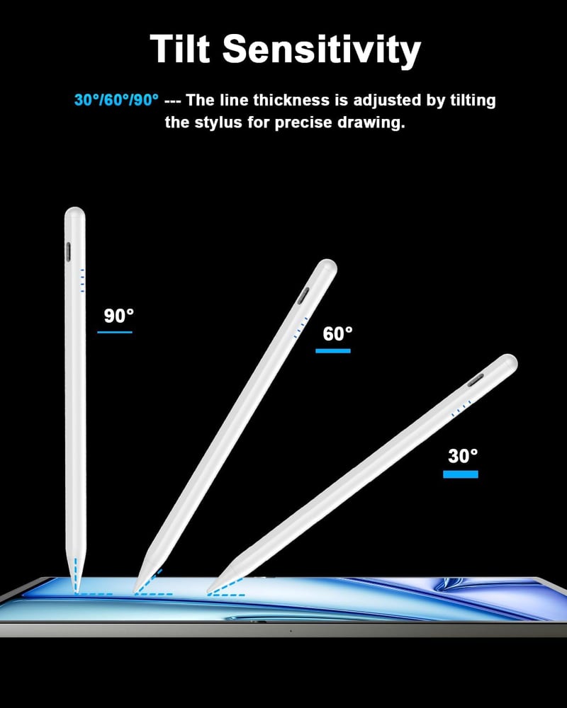 DOGAIN Stylus Pen iPad-hez, Gyors Töltés, Tenyérelutasítás, Apple iPad Pro 11/12.9" Fehér
