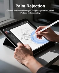 DOGAIN Stylus Pen iPad-hez, Gyors Töltés, Tenyérelutasítás, Apple iPad Pro 11/12.9" Fehér 7