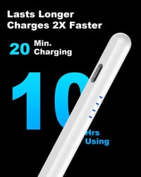 DOGAIN Stylus Pen iPad-hez, Gyors Töltés, Tenyérelutasítás, Apple iPad Pro 11/12.9" Fehér 2