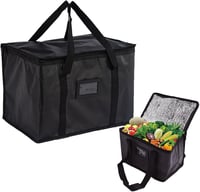 Geantă frigorifică pliabilă dogmoon 20L, geantă de picnic izolată reutilizabilă, etanșă și impermeabilă, geantă de cumpărături portabilă pentru camping și grătar, negru 1
