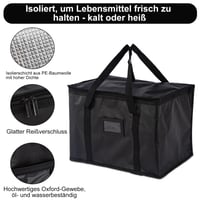 Geantă frigorifică pliabilă dogmoon 20L, geantă de picnic izolată reutilizabilă, etanșă și impermeabilă, geantă de cumpărături portabilă pentru camping și grătar, negru 3