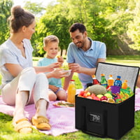 Geantă frigorifică pliabilă dogmoon 20L, geantă de picnic izolată reutilizabilă, etanșă și impermeabilă, geantă de cumpărături portabilă pentru camping și grătar, negru 6