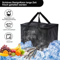 Geantă frigorifică pliabilă dogmoon 20L, geantă de picnic izolată reutilizabilă, etanșă și impermeabilă, geantă de cumpărături portabilă pentru camping și grătar, negru 4