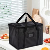 Geantă frigorifică pliabilă dogmoon 20L, geantă de picnic izolată reutilizabilă, etanșă și impermeabilă, geantă de cumpărături portabilă pentru camping și grătar, negru 5