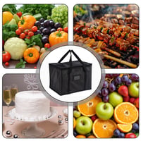 Geantă frigorifică pliabilă dogmoon 20L, geantă de picnic izolată reutilizabilă, etanșă și impermeabilă, geantă de cumpărături portabilă pentru camping și grătar, negru 7