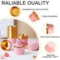 dogmoon Papír muffin sütőformák 150 db cupcake kapszlik alufóliás béléssel esküvő szülinap 3