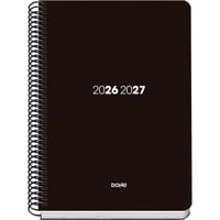 Agendă școlară Dohe Element neagră 2026-2027 - A5 (15x21 cm), vedere săptămânală, cu spirală, copertă flexibilă din plastic dur 1