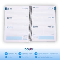 Agendă școlară Dohe Element neagră 2026-2027 - A5 (15x21 cm), vedere săptămânală, cu spirală, copertă flexibilă din plastic dur 2