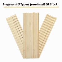 DOITEM 214 bucăți bețișoare rotunde din lemn de balsa natural, suport pentru acadele, bețe din lemn pentru artizanat 150 mm, pentru lucru manual 2