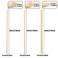 DOITEM 214 bucăți bețișoare rotunde din lemn de balsa natural, suport pentru acadele, bețe din lemn pentru artizanat 150 mm, pentru lucru manual 3