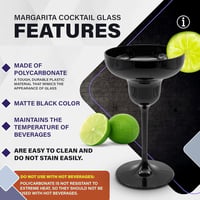 DOJA Barcelona fekete polikarbonát margarita pohár szett 12 db 6